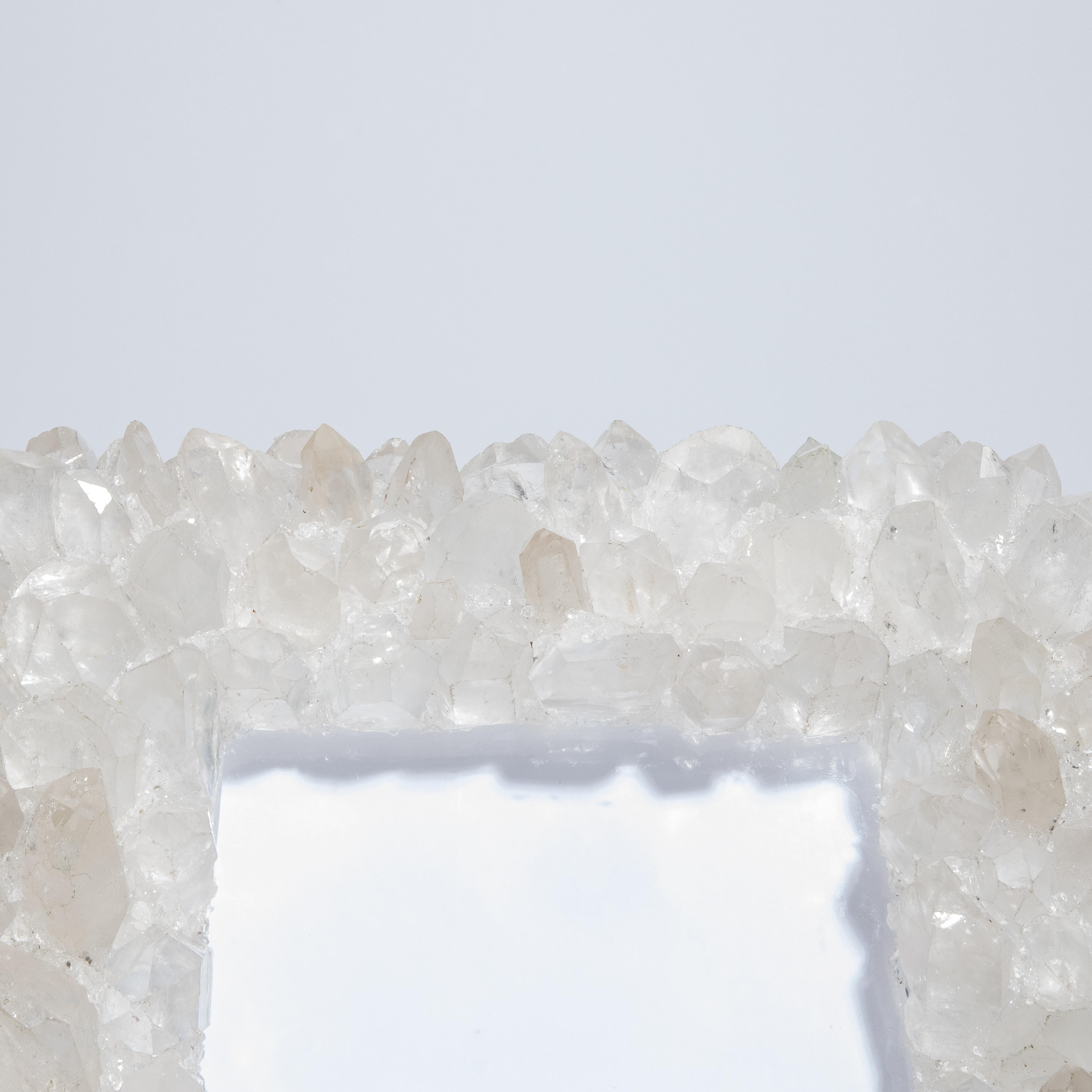 Contemporary Picture Frame Medium Horizontal in White Quartz For Sale