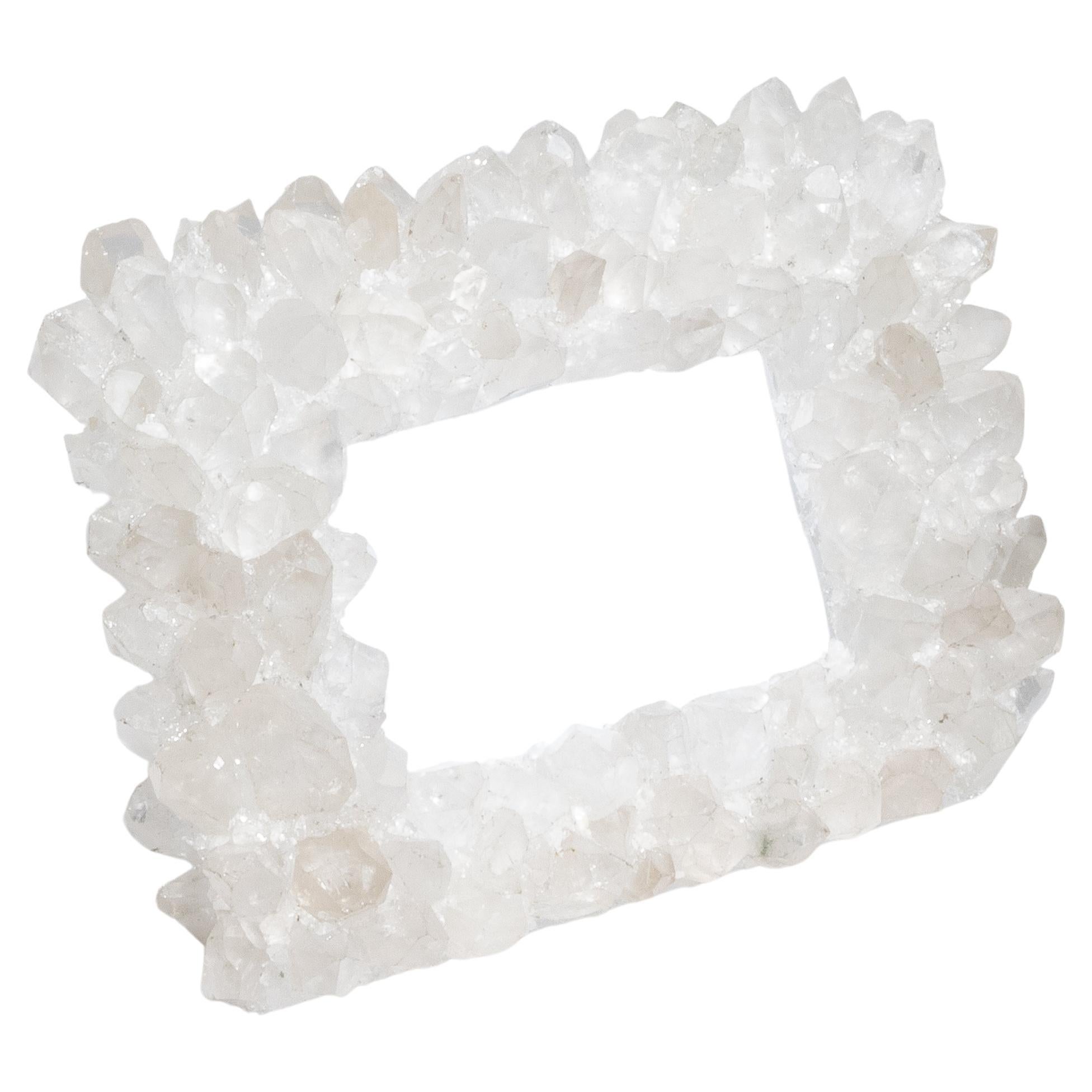 Picture Frame Medium Horizontal in White Quartz For Sale