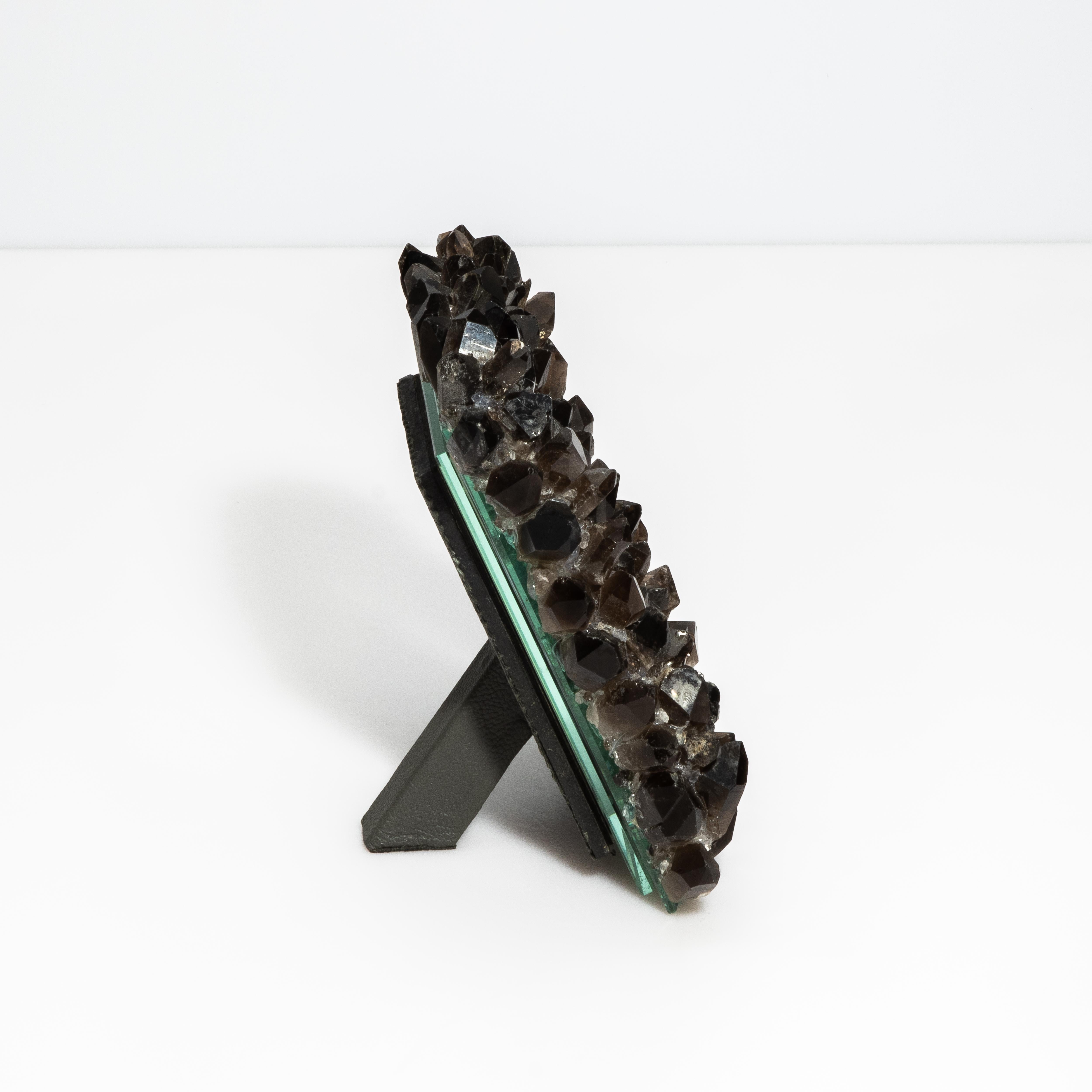 Modern Picture Frame Medium Vertical in Smoky Quartz For Sale