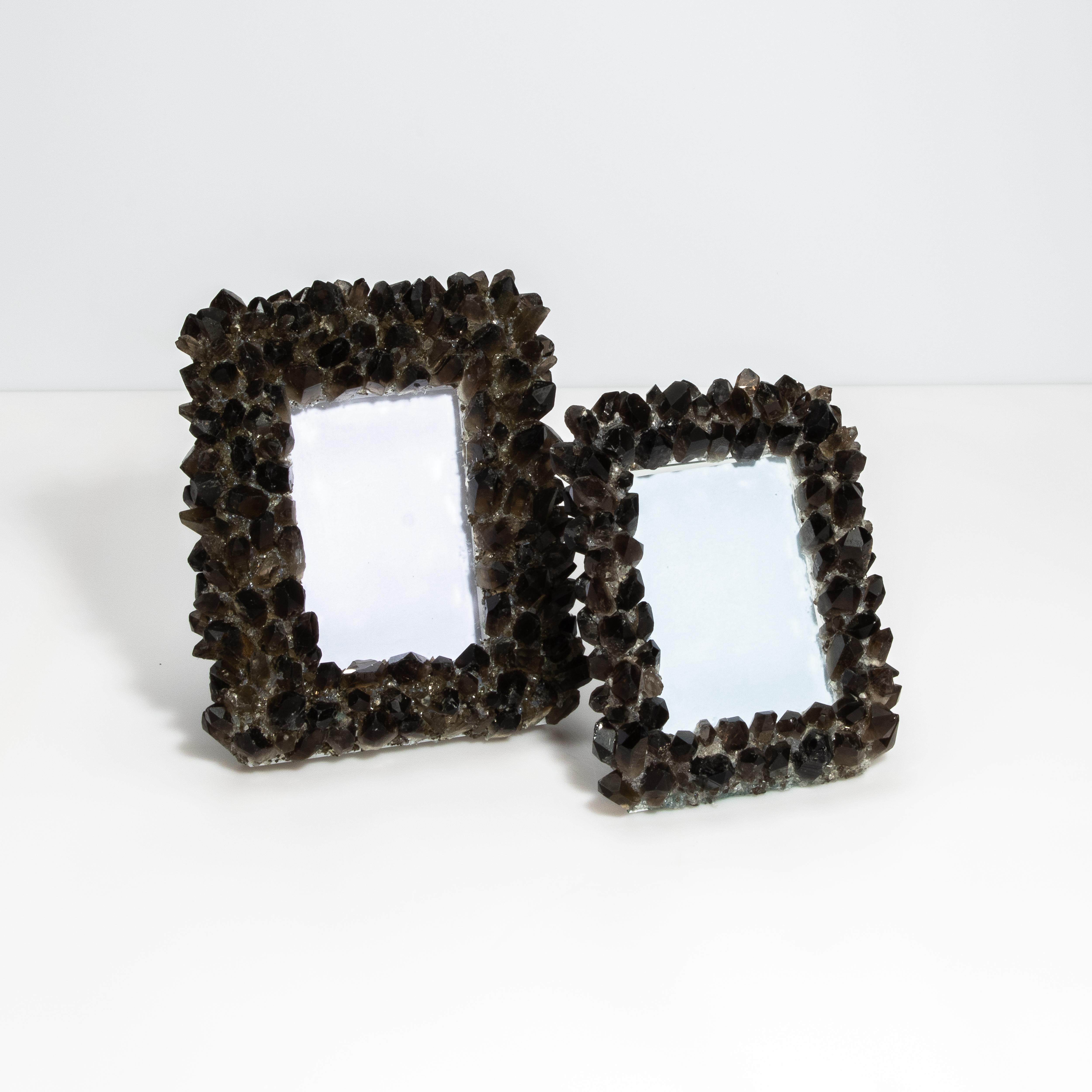 Picture Frame Medium Vertical in Smoky Quartz For Sale 1