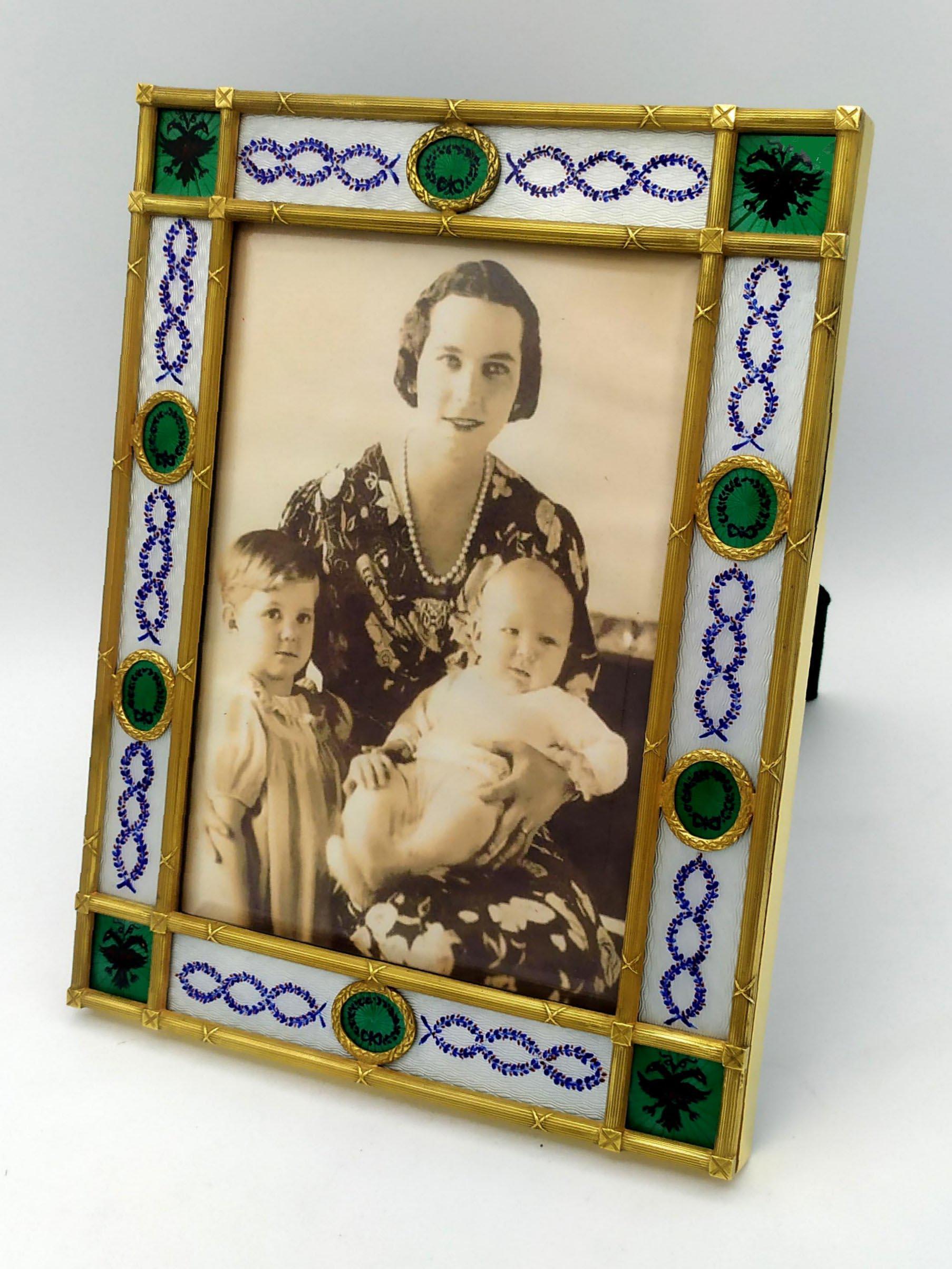 Marco de fotos miniaturas y cenefas en estilo Fabergé del Imperio Ruso Salimbeni Oro en venta