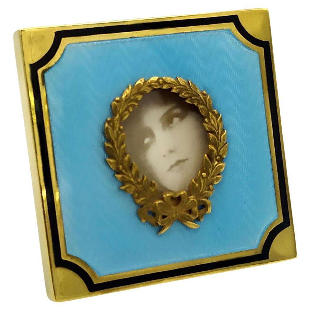 Cadre photo Napoléon III style Empire français orné de lauriers en argent Sterling.