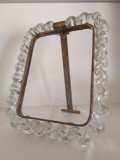 Picture Frame Ondulato Glass Design Carlo Scarpa for Venini 1940 Signed