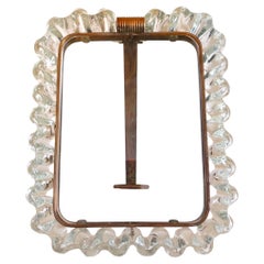 Picture Frame Ondulato Glass Design Carlo Scarpa for Venini 1940 Signed