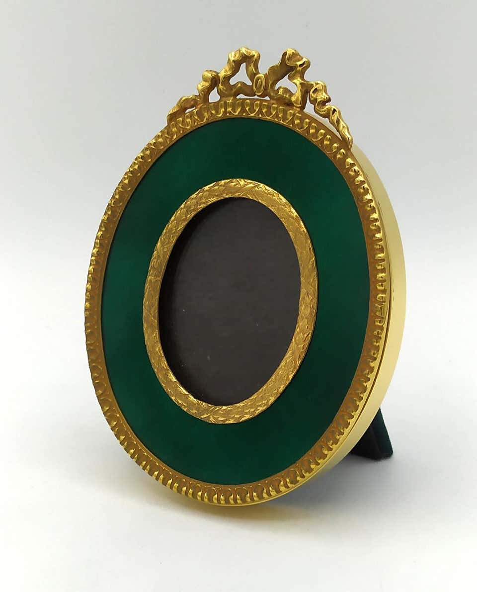 Russia Style Frame Russian 1915 Moscow Nephrite Jade Desk Picture Frame Mounted in Gilded ...