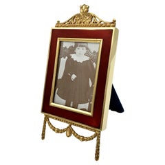 Picture frame Red Empire style ornaments Enamel Sterling Silver Salimbeni