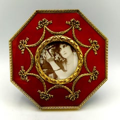 Picture Frame Red enamel Empire Style Sterling Silver Salimbeni