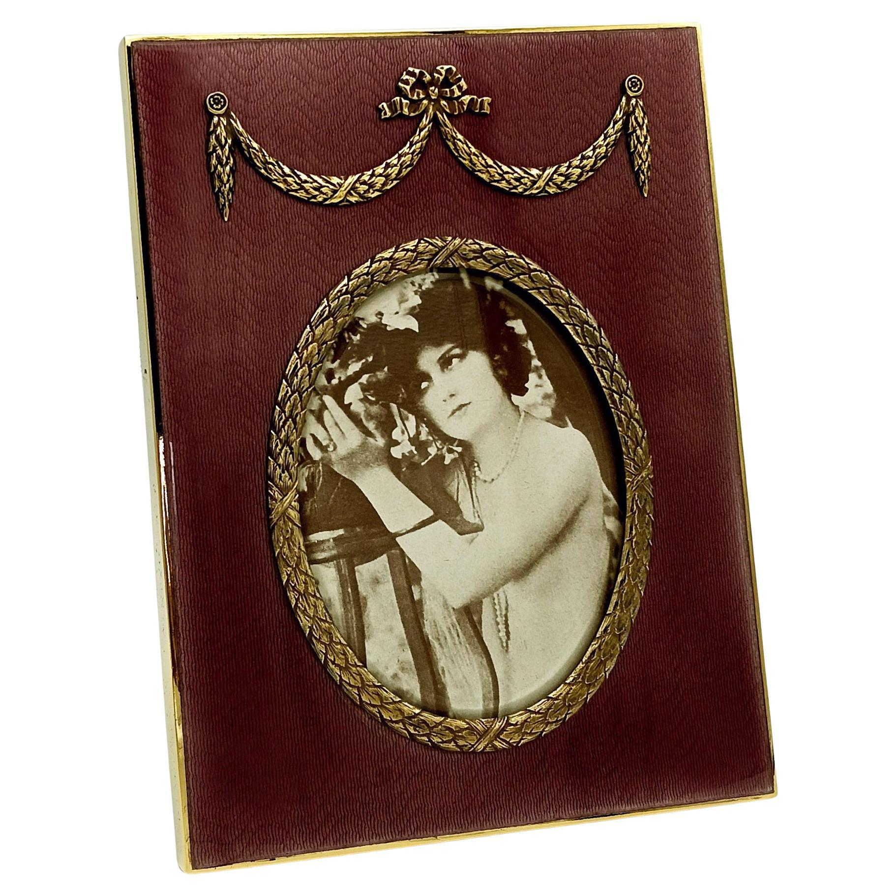 Picture Frame Silver Enamel Red French Empire Napoleon III style Salimbeni