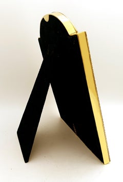 Picture Frame Silver Enamel Red on guilloche convex shaped upper side Salimbeni