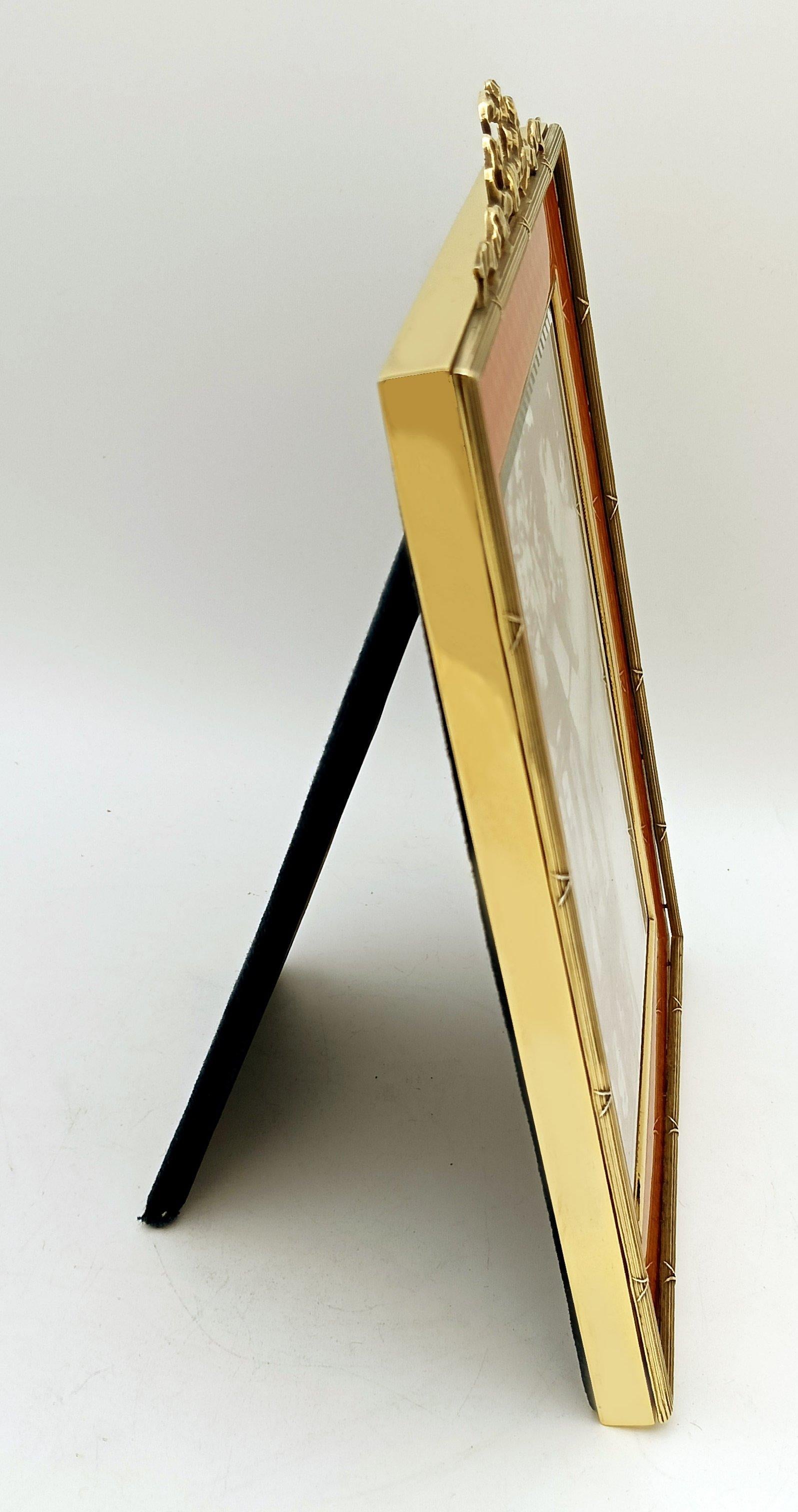 Picture Frame Silver Enamel with edges and frieze in Louis XVI style Salimbeni For Sale 1