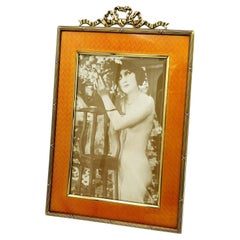 Picture Frame Silver Enamel with edges and frieze in Louis XVI style Salimbeni