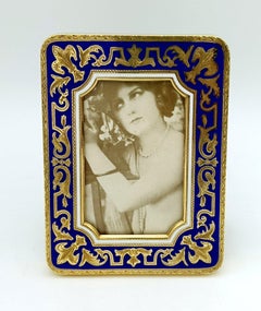 Picture Frame Silver Enamel with hand-engraved, fire-enamelled design Salimbeni