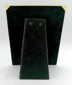 Picture Frame Silver Enamel with oval laurel in style Napoleon III Salimbeni