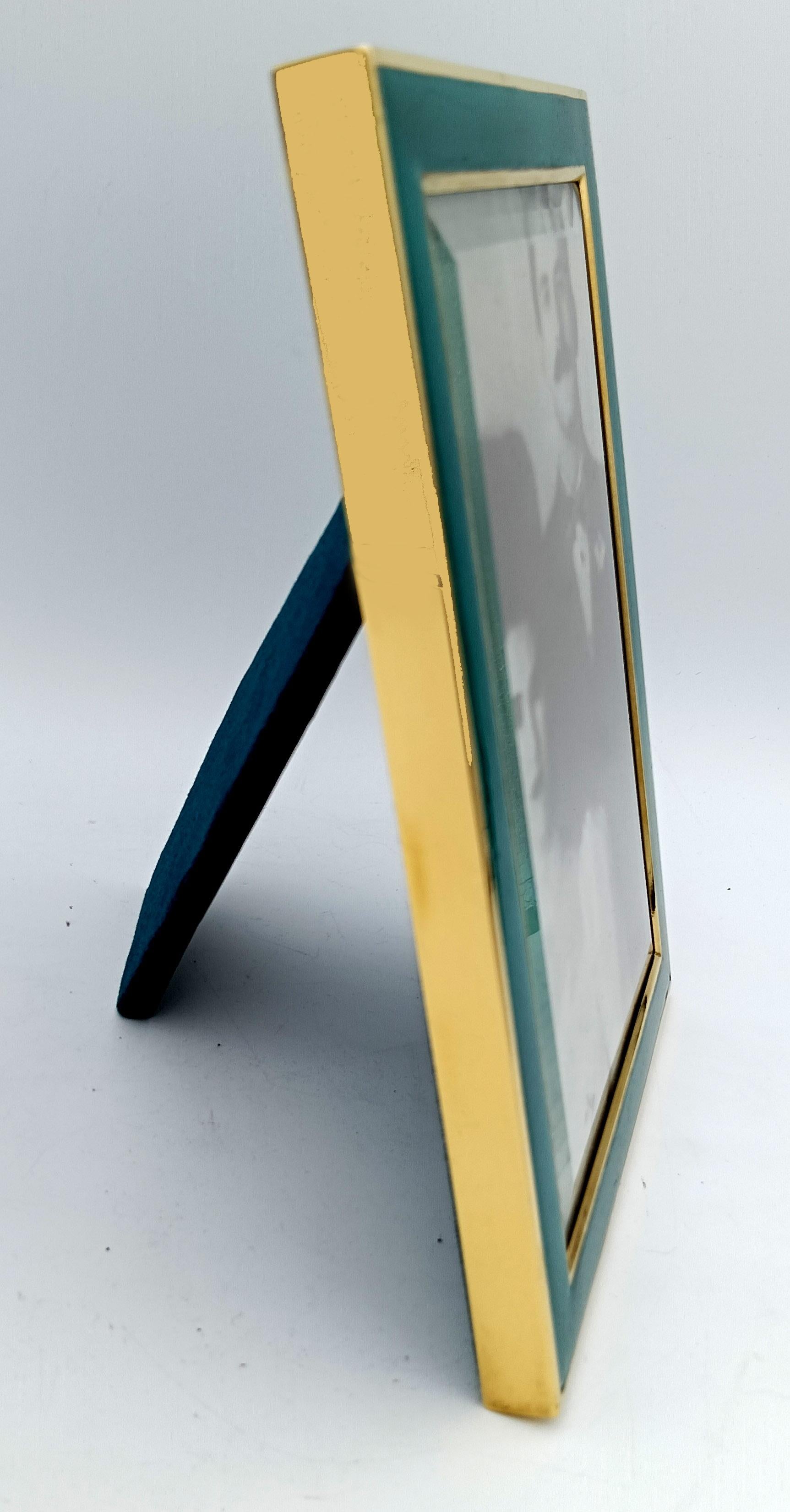 Cornice per quadri in argento rettangolare con smalto verde smeraldo in stile moderno Salimbeni in vendita 1