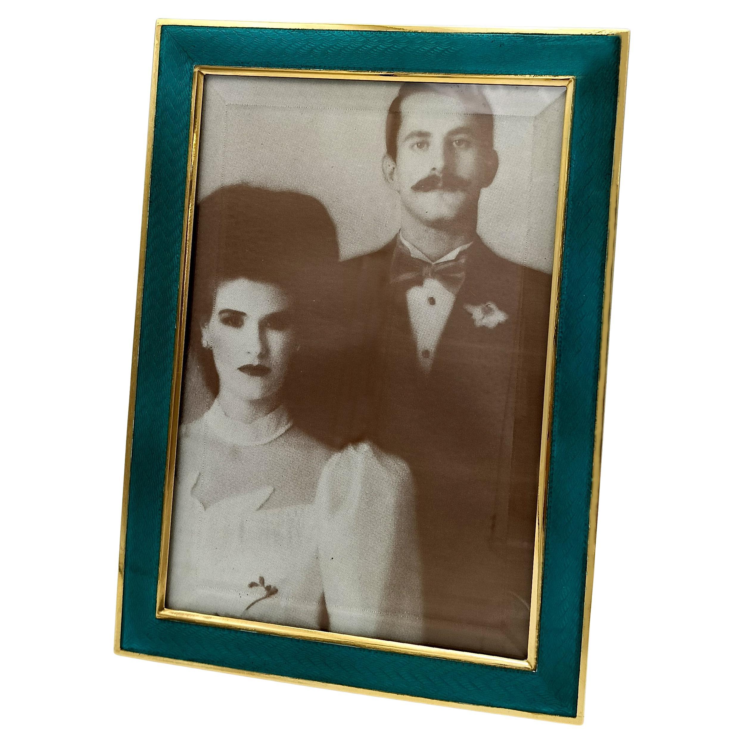 Picture Frame Silver Rectangular Emerald Green Enamel modern style Salimbeni