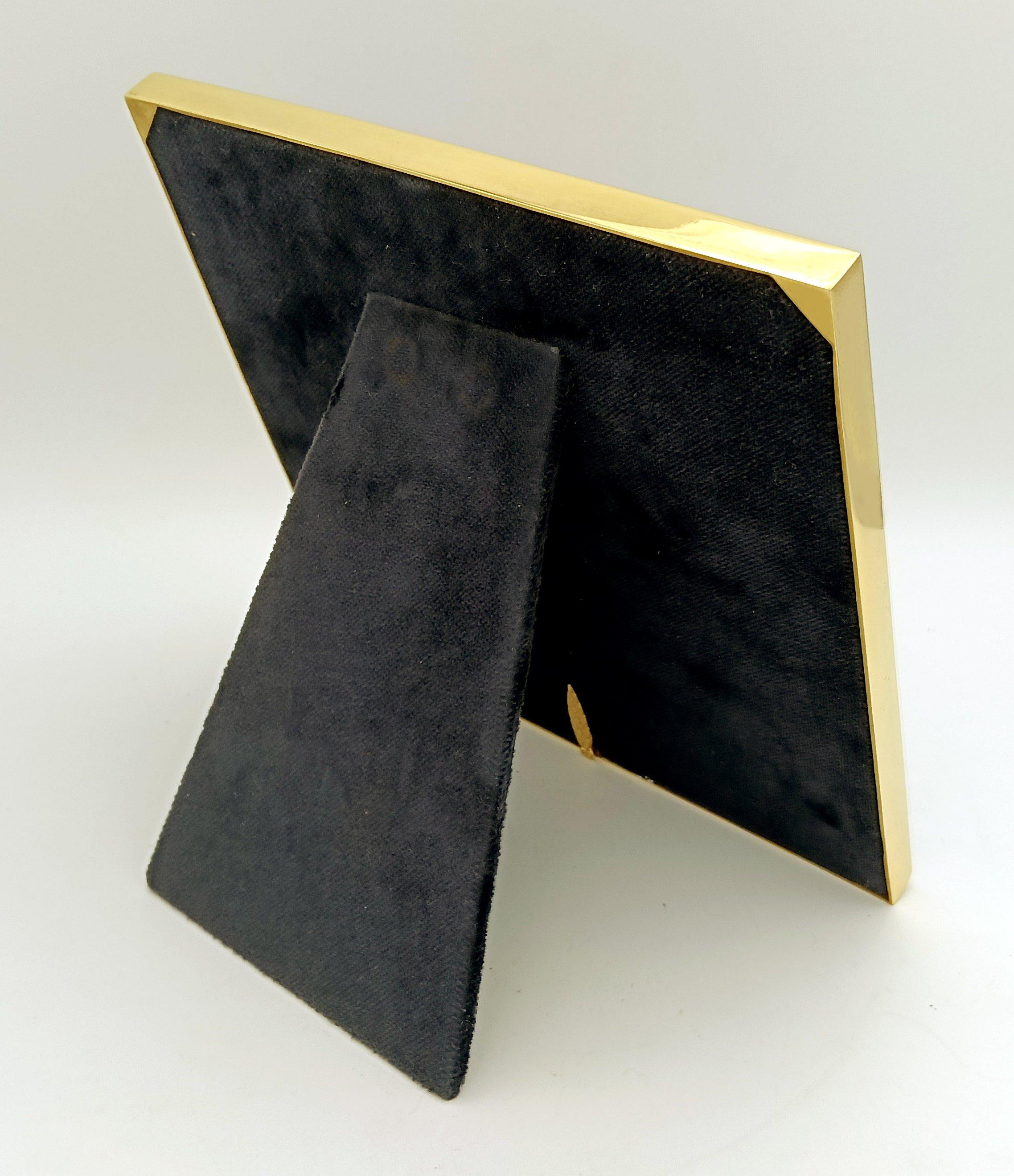 Picture Frame Silver Squared Blue Enamel modern contemporary style Salimbeni For Sale 1