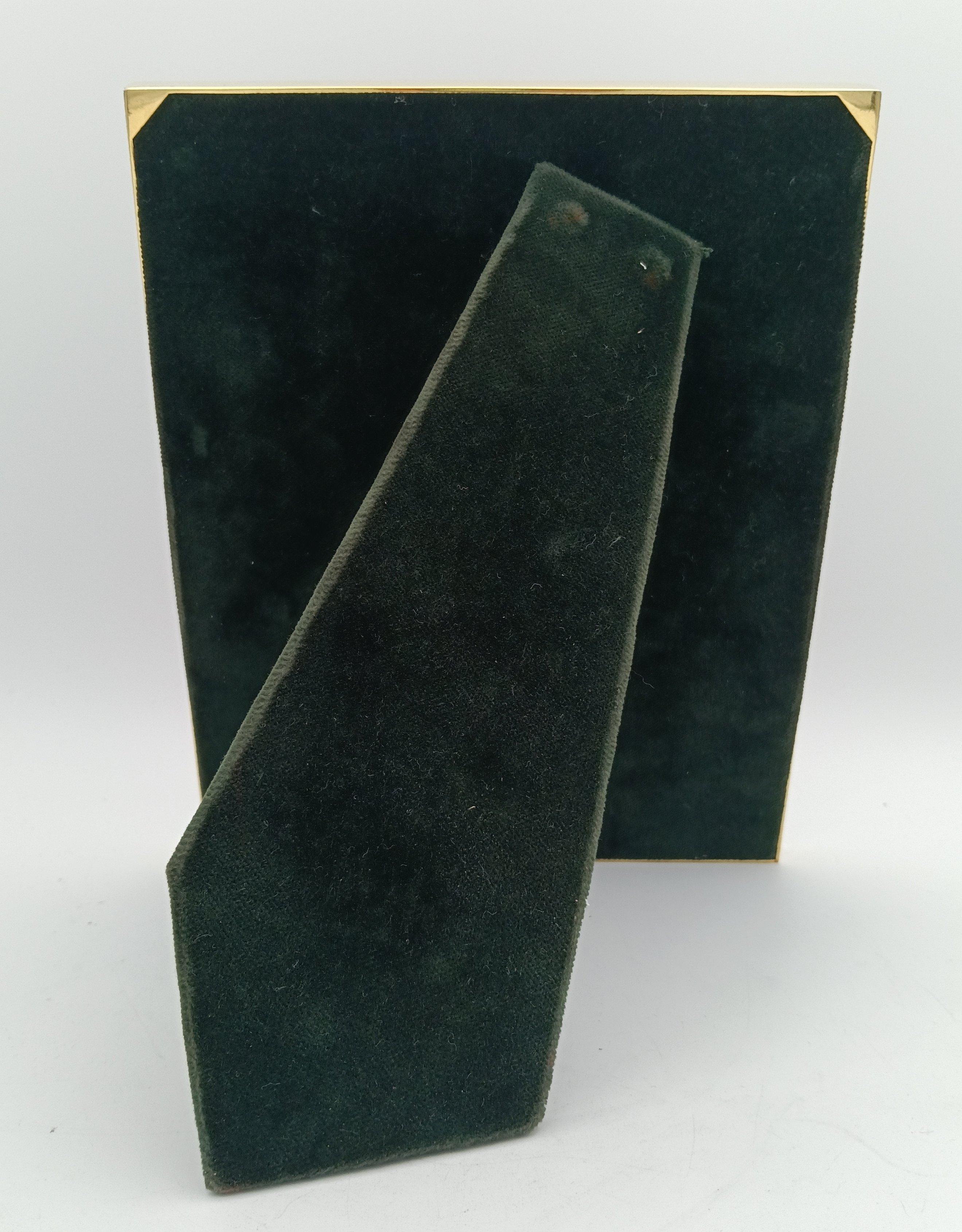 Gold Plate Picture Frame Silver Sterling Enameled on guilloche Red and Green Salimbeni For Sale