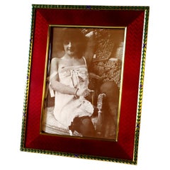 Picture Frame Sterling Silver Enamel in Louis XV Empire Style