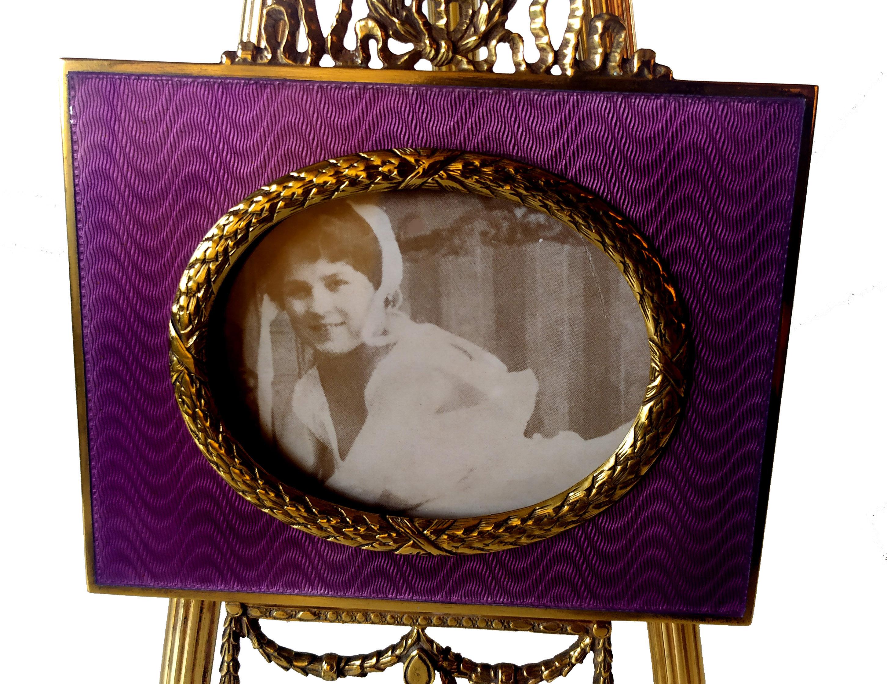 Italian Picture Frame Sterling Silver Enamel Tripod Salimbeni
