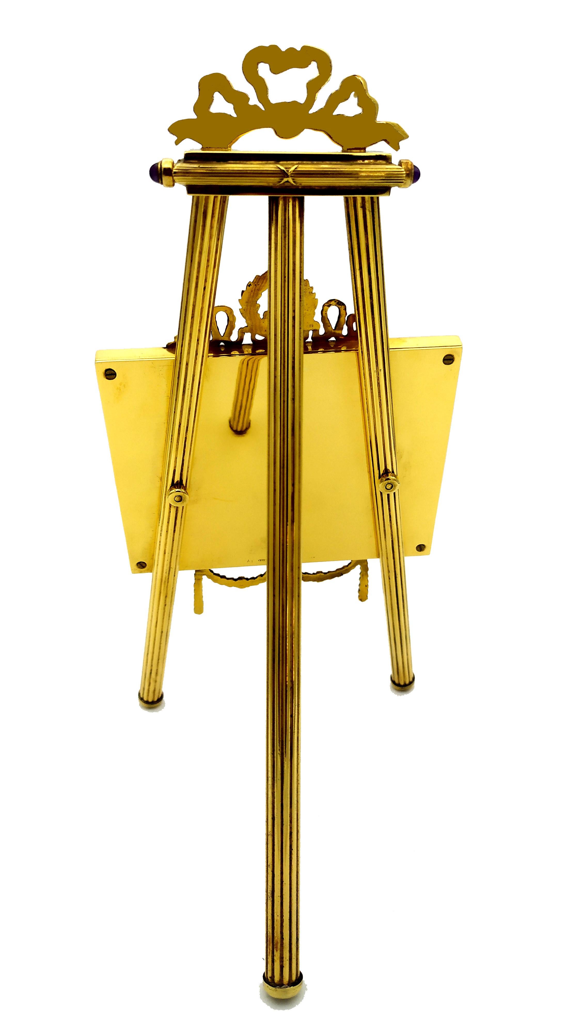 Late 20th Century Picture Frame Sterling Silver Enamel Tripod Salimbeni