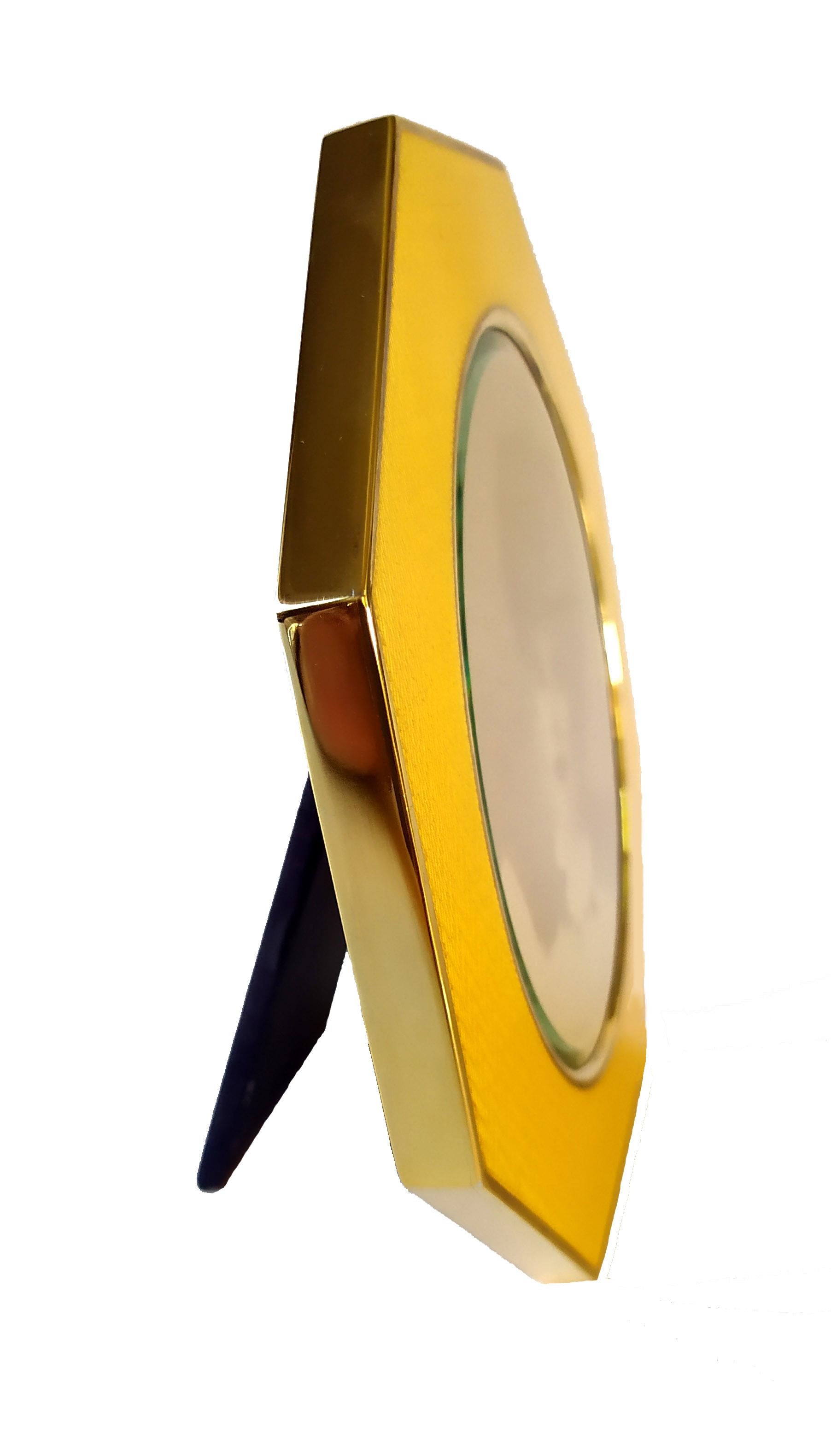Marco Plata de Ley Octogonal Esmalte Amarillo Salimbeni en Excelente estado para la venta en Firenze, FI