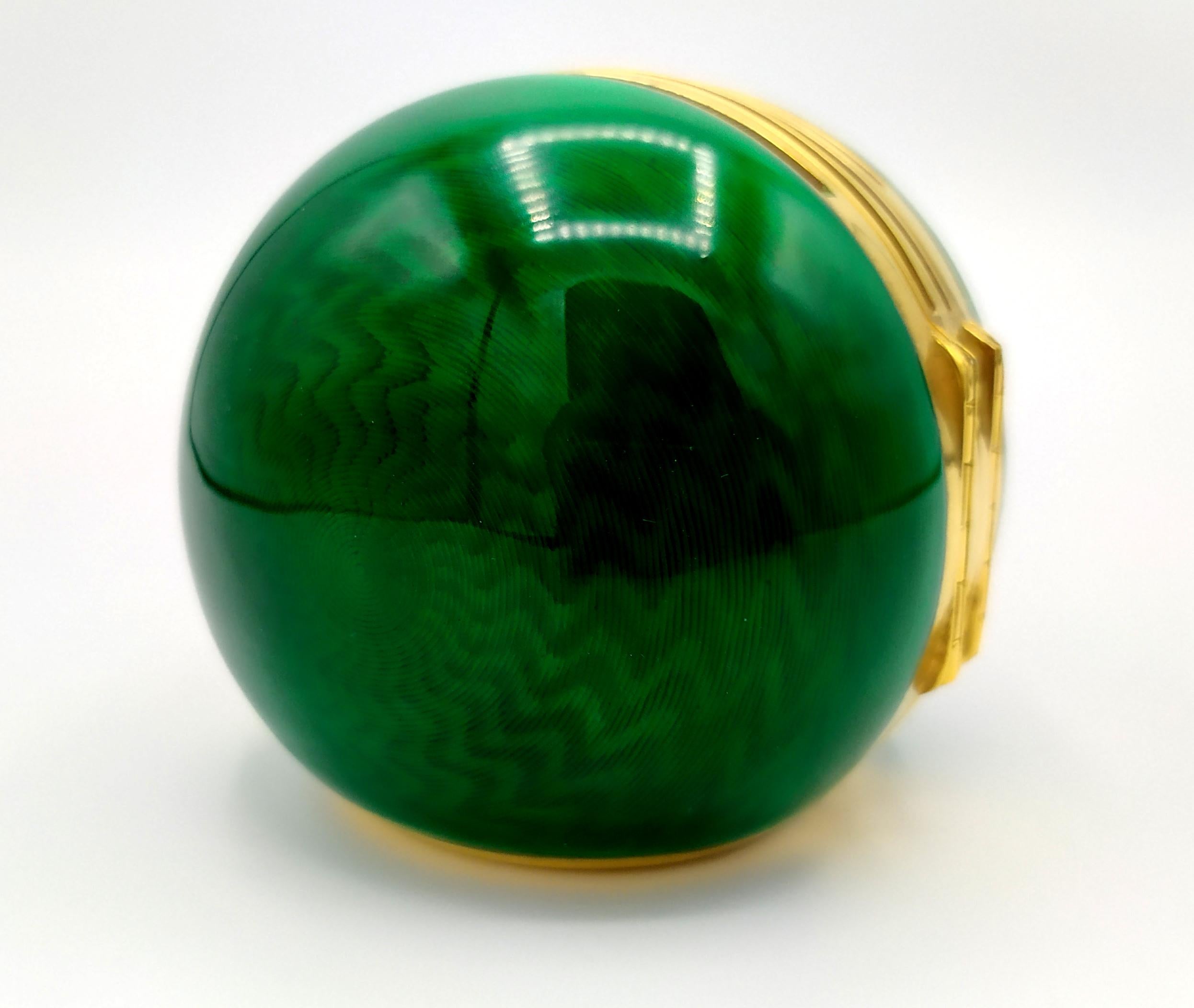 Modern Picture Frame Sterling Silver The Sphere 4 portraits Green Enamel on  guillochè