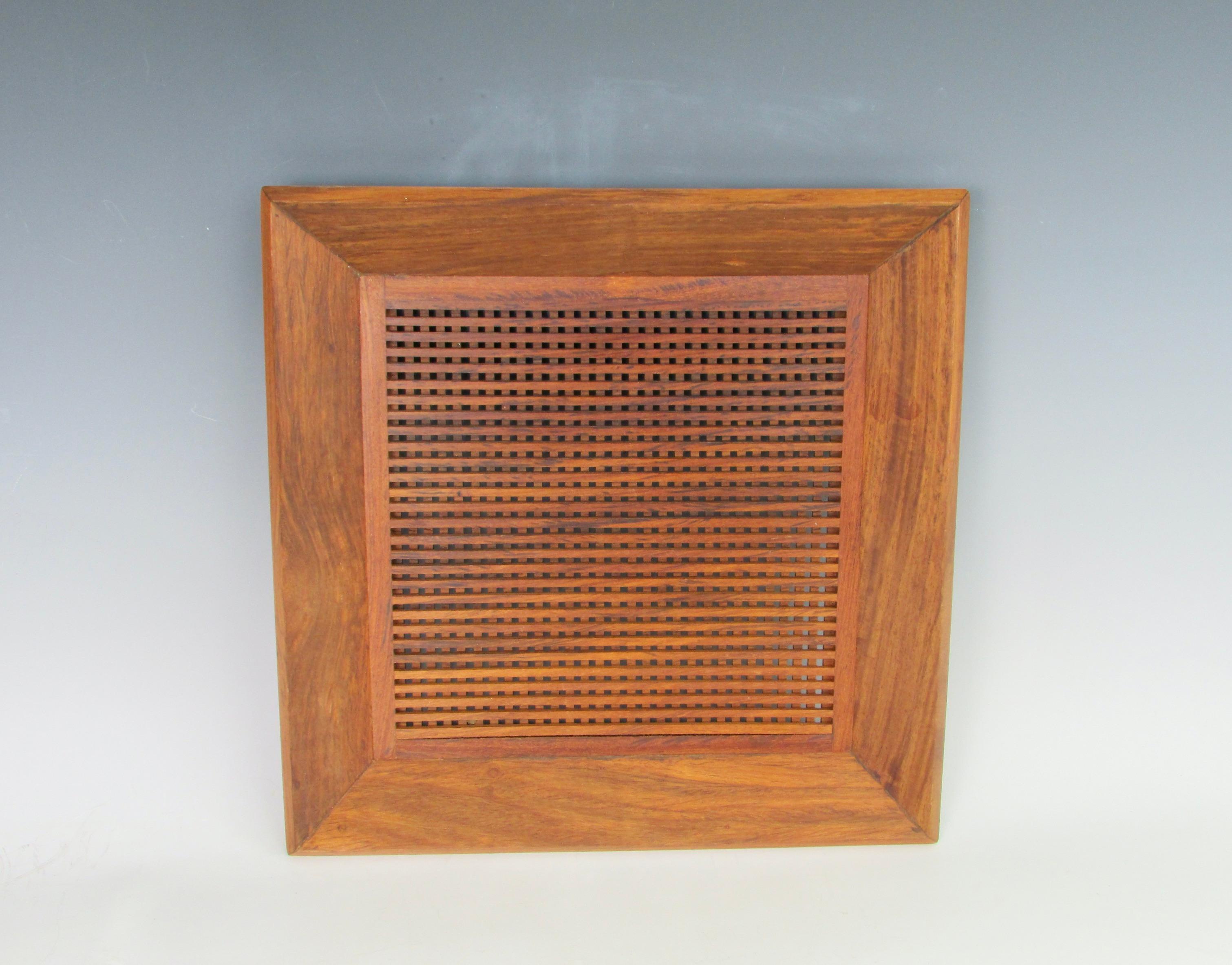 Hand-Crafted Picture frame tray finely crafted in rosewood For Sale