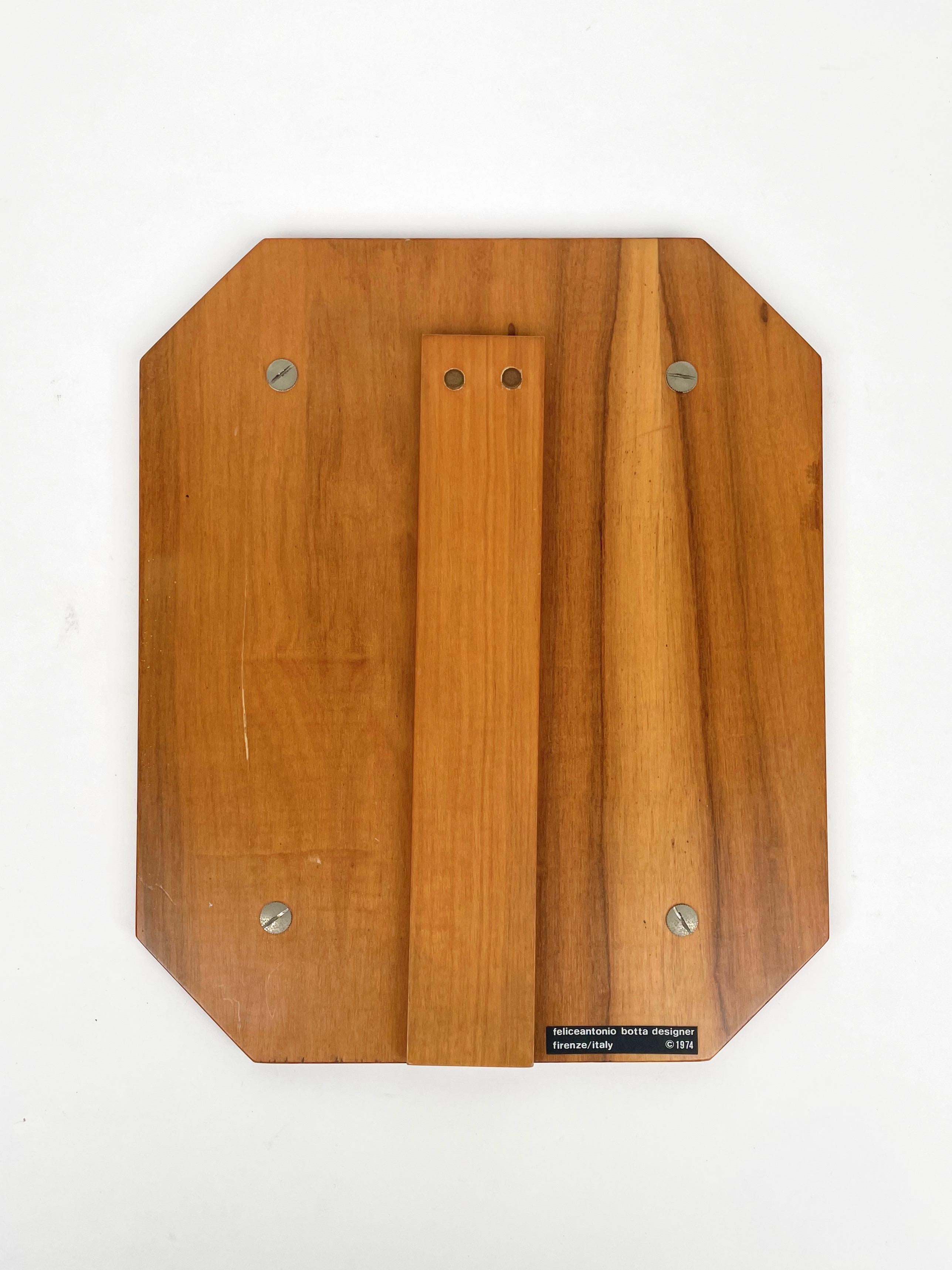 Métal Cadre photo en bois chromé, verre et feutre, Antonio Botta, Italie, 1970 en vente
