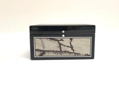 Picture Jasper Semi-precious Stone Decorative Gift Box with Lid / Desk Accessory