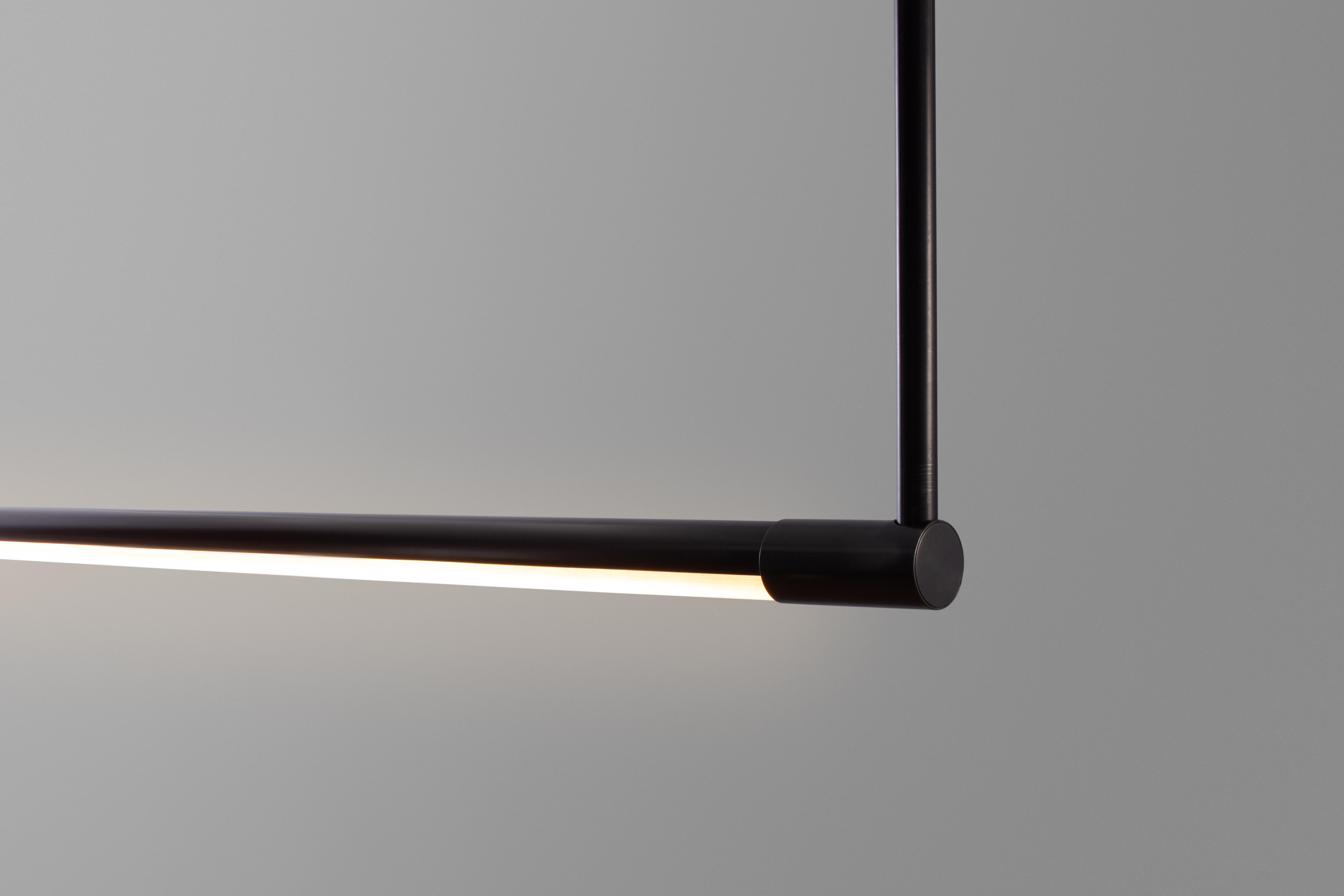American Picture Light Pendant Thin and Adjustable Minimal Brass Linear LED Pendant, UL For Sale