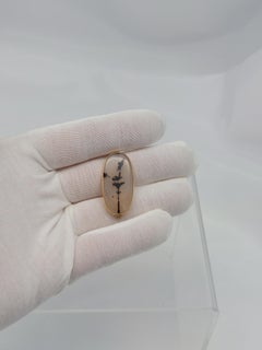 "Picture" Moss Agate 14KT Pin