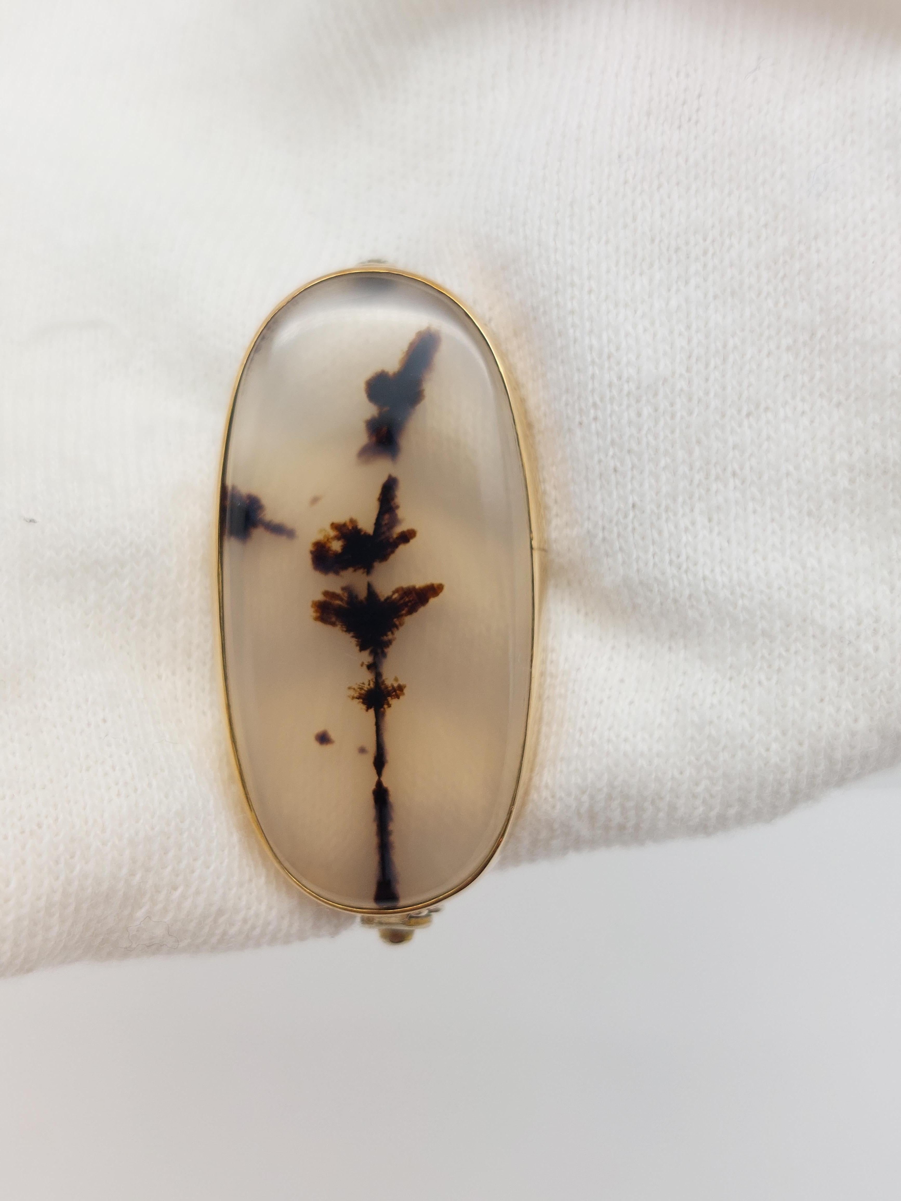 Broche en agate mousse 