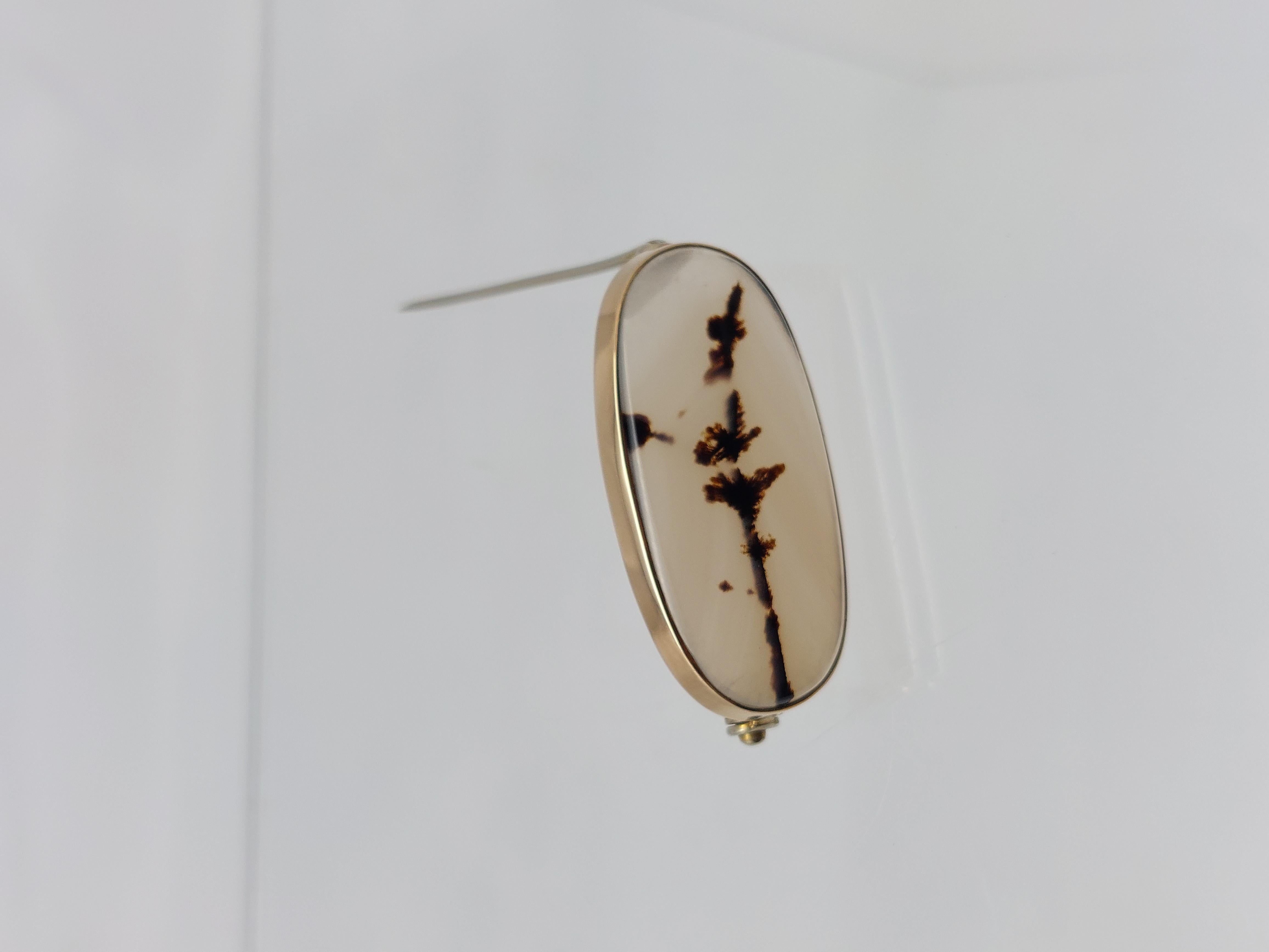 Broche en agate mousse 