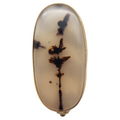 „Picture“ Moss-Achat 14KT Anstecknadel