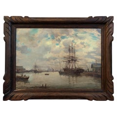 Painting Oil on canvas Picture of a Navy - 19th Century - France