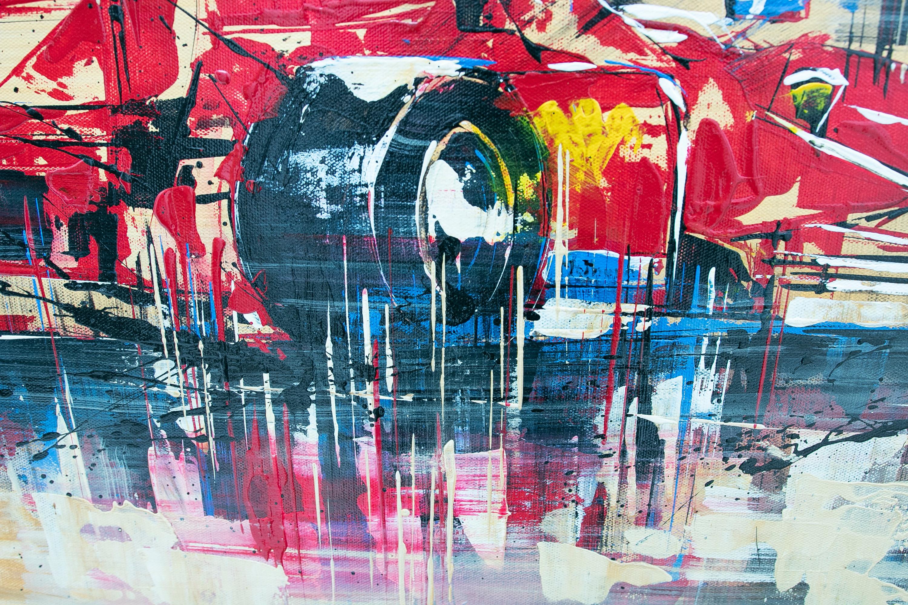 Canvas Picture Painted by G. Seitz de Ferrari with Impressionist Brushstrokes For Sale