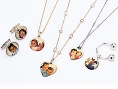 Picture Pendant Heart with Diamond Bale on White Topaz by the Yard Chain