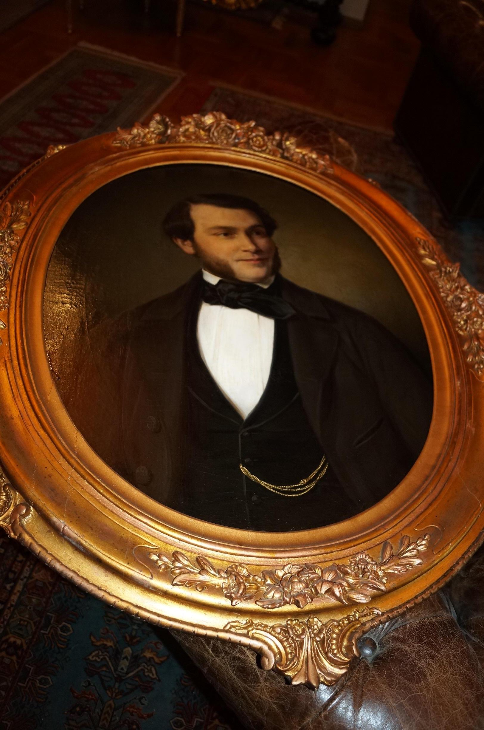 Mid-19th Century Picture Portrait from 1853 For Sale
