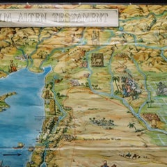 Picture Poster Old Testament Rollable Wall Chart Religious Mural Israel Map