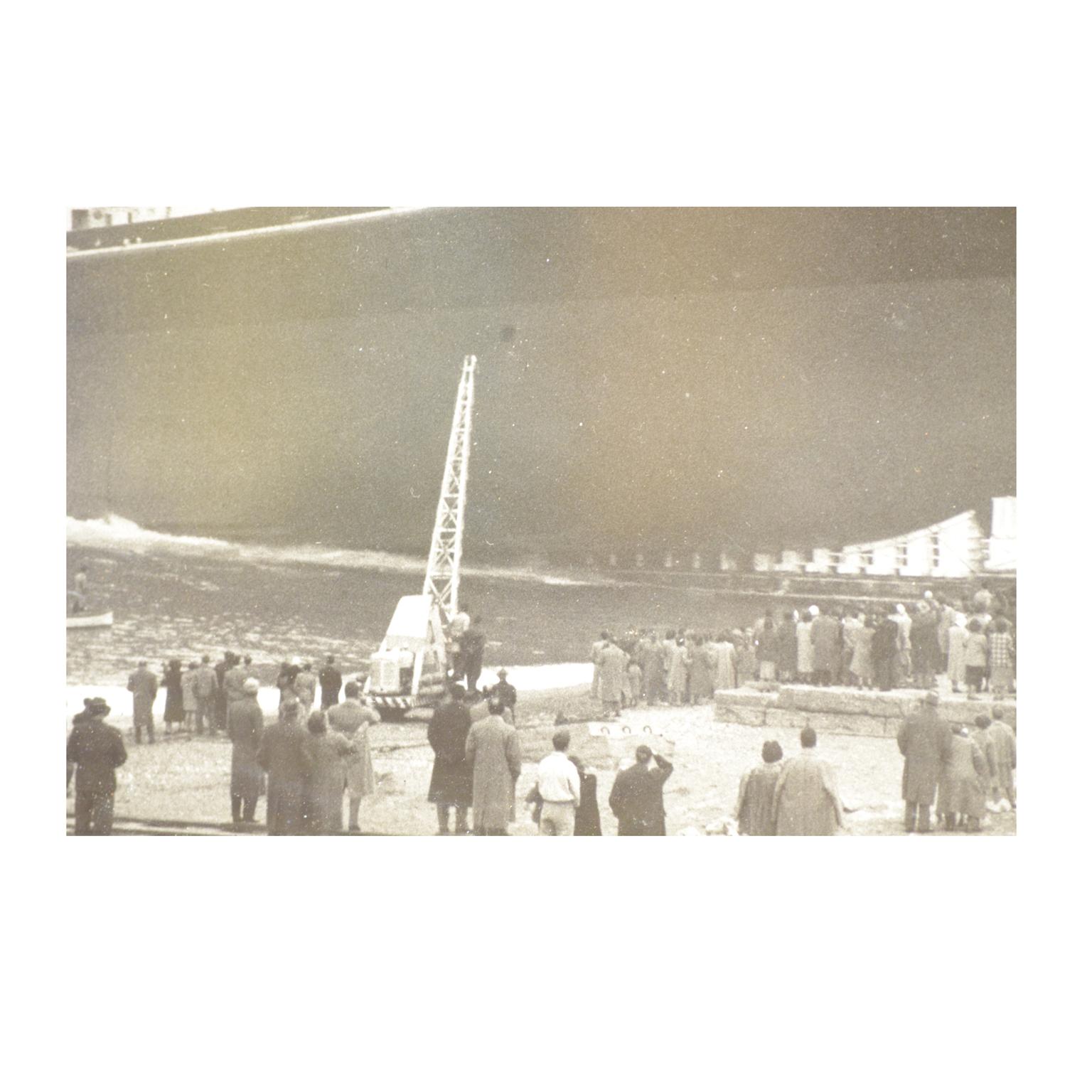 1950 Vintage Pictures Depicting Four Ships Launching  Riva Trigoso Shipyards  For Sale 1