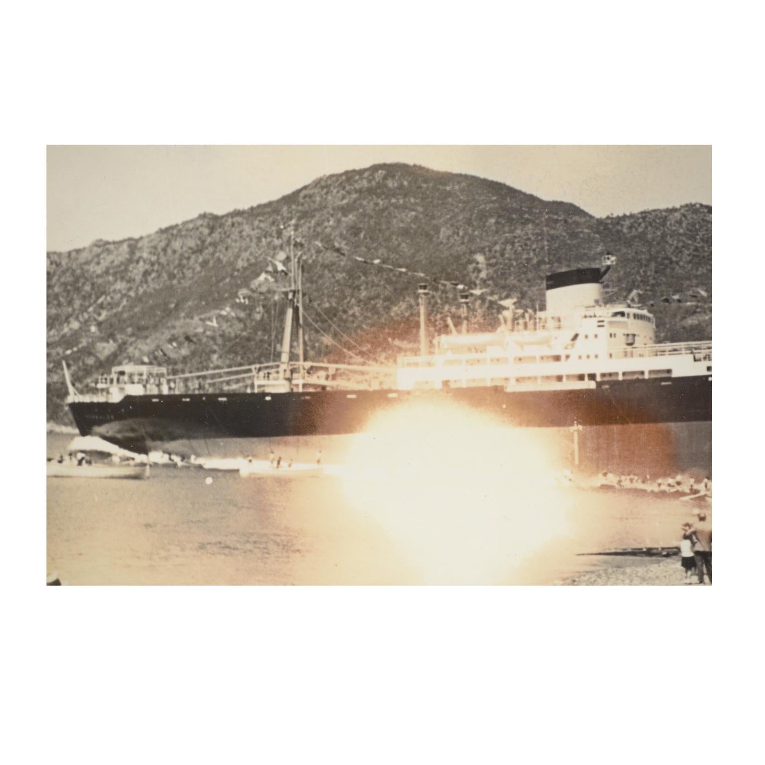 1950 Vintage Pictures Depicting Four Ships Launching  Riva Trigoso Shipyards  For Sale 4