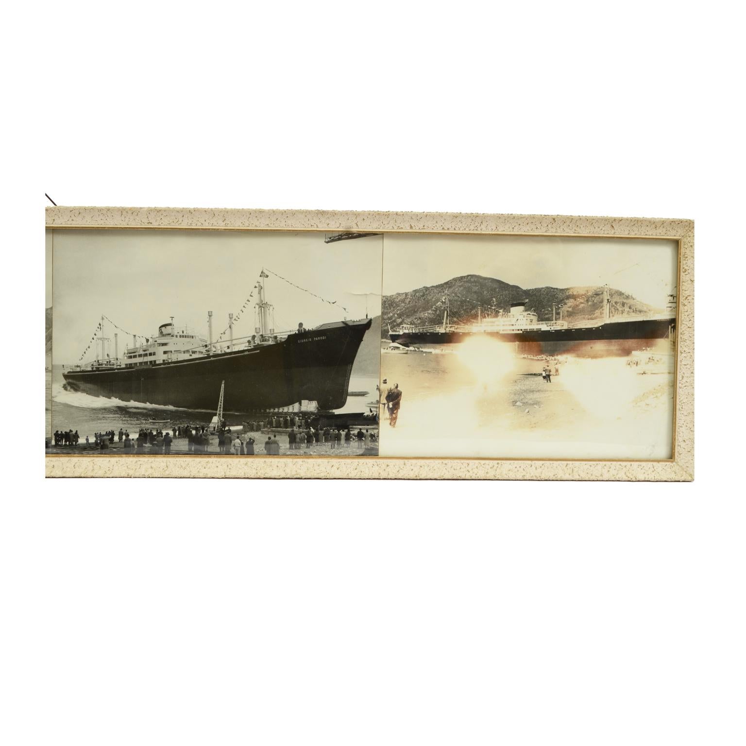 1950 Vintage Pictures Depicting Four Ships Launching  Riva Trigoso Shipyards  For Sale 7