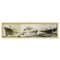 1950 Vintage Pictures Depicting Three Ships Launching (Photos d'époque représentant trois navires en train d'être mis à l'eau)  Shipyards Riva Trigoso 