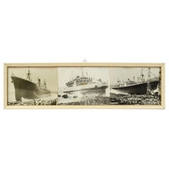 1950 Vintage Pictures Depicting Three Ships Launching (Photos d'époque représentant trois navires en train d'être mis à l'eau)  Shipyards Riva Trigoso