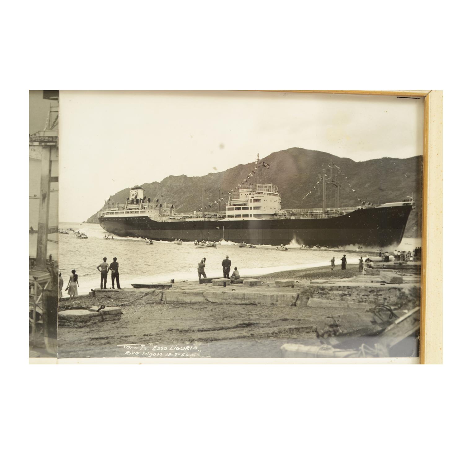 1950 Vintage-Bilder, die drei Schiffe beim Lancieren zeigen  Riva Trigoso-Schmuckkästchen  im Angebot 4