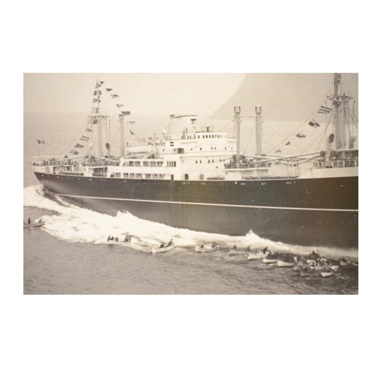 1950 Vintage Pictures Depicting Three Ships Launching  Riva Trigoso Shipyards  For Sale 11