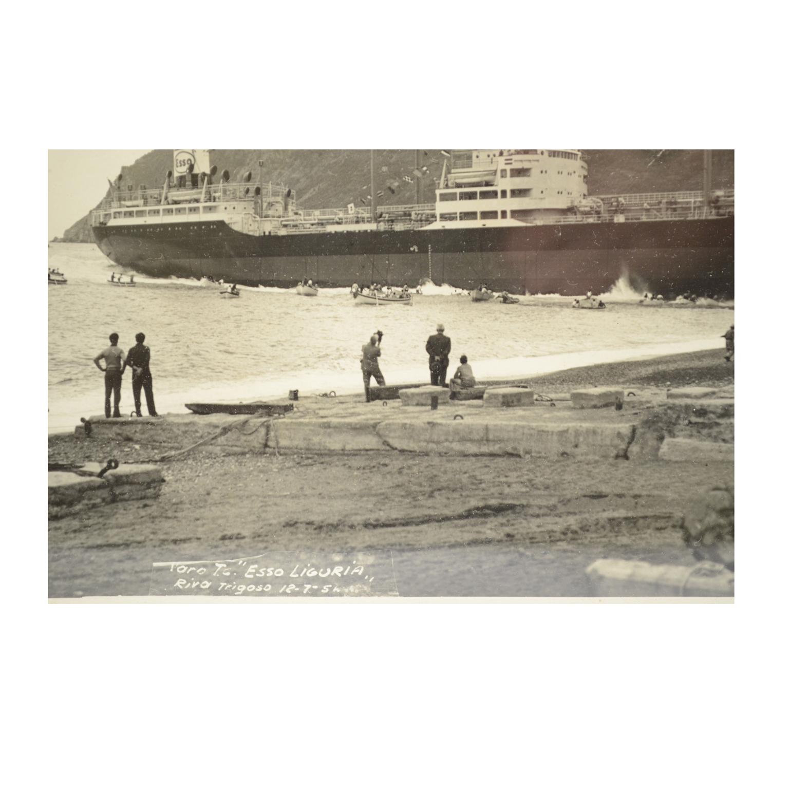 1950 Vintage Pictures Depicting Three Ships Launching  Riva Trigoso Shipyards  For Sale 1