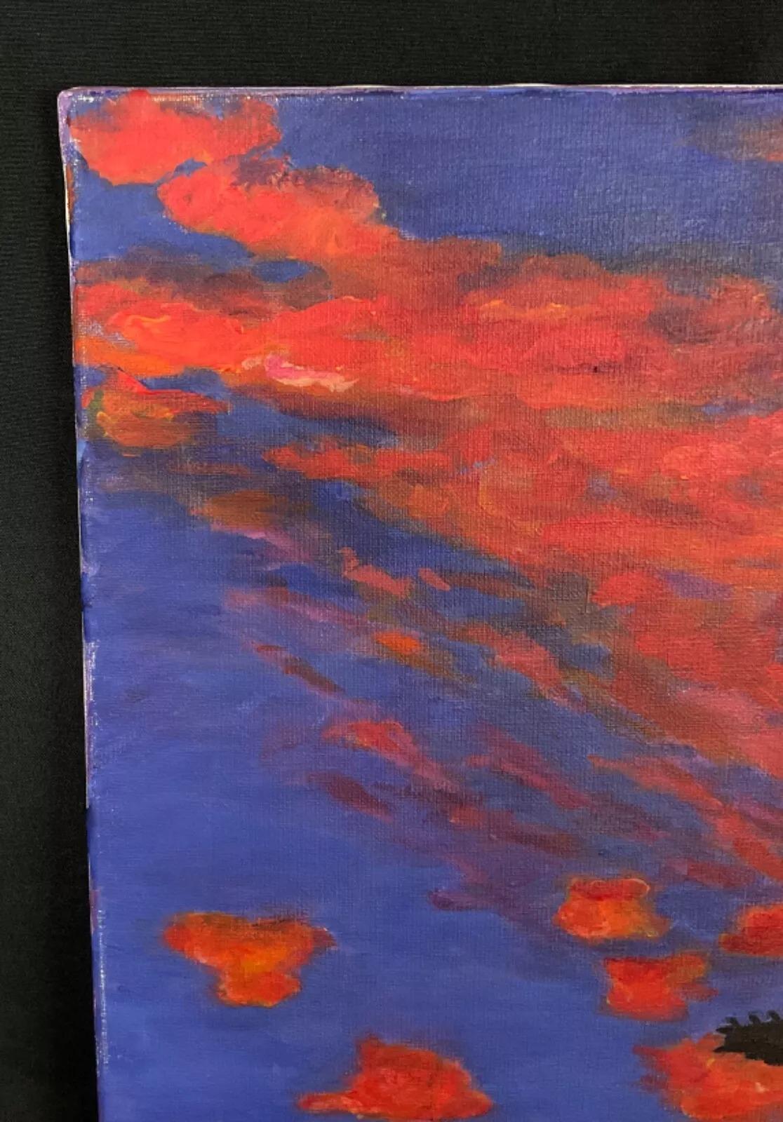 Picturesque Landscape Acrylic Painting by J. Boving – Mâconnais Artist - 2Y561 In Good Condition For Sale In Bordeaux, FR