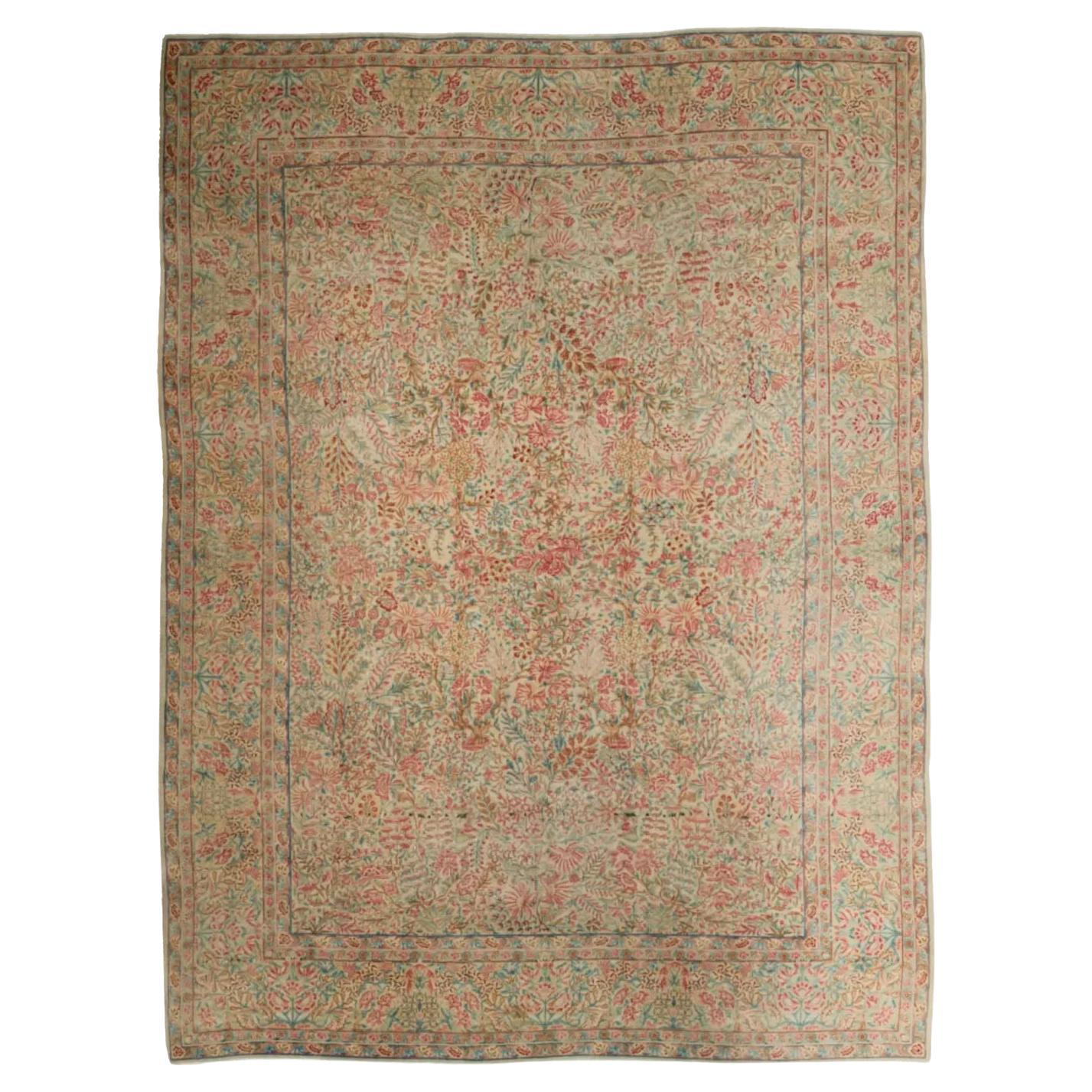 Tapis persan pittoresque - Kreman Style en vente