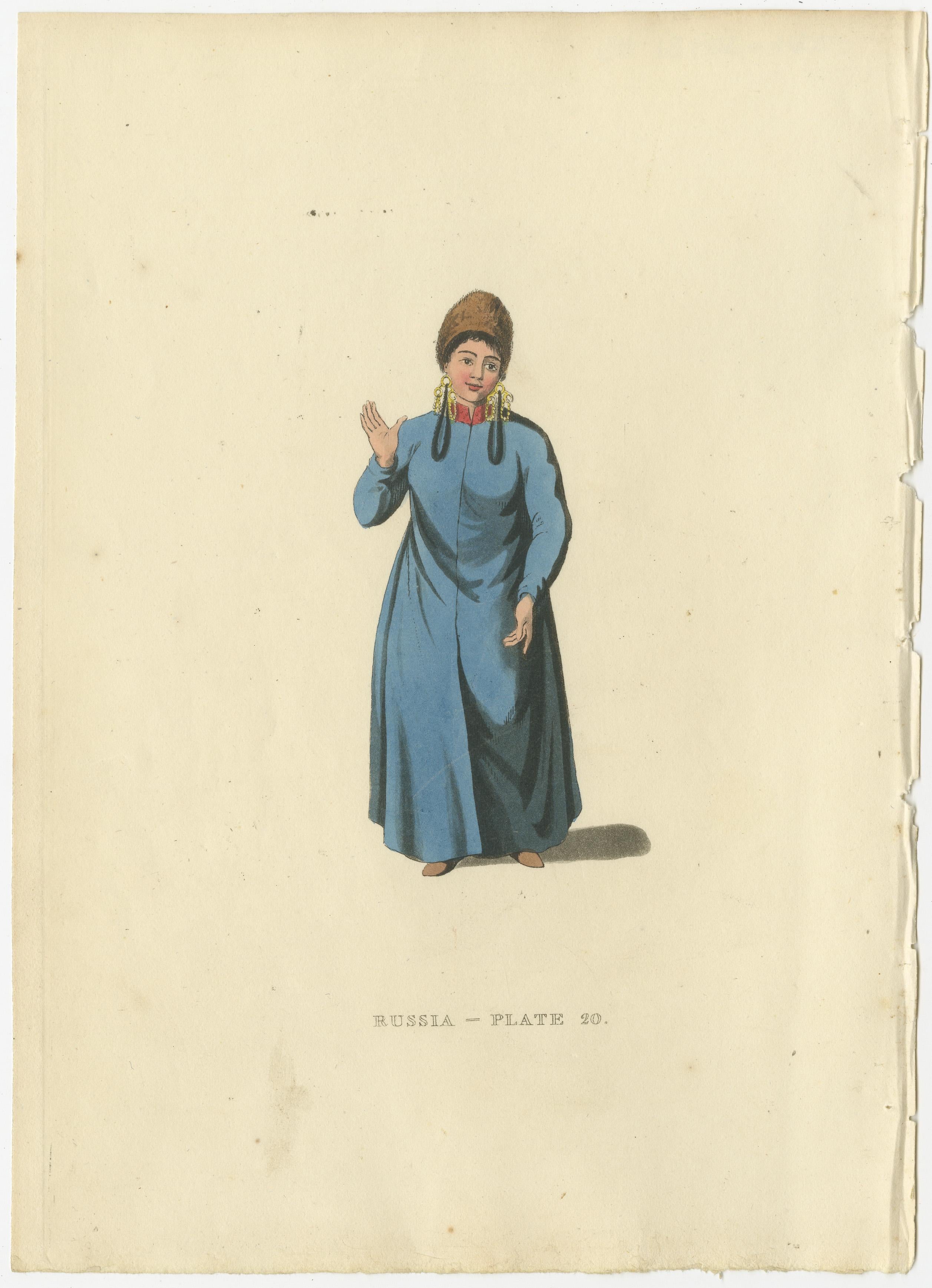 Gravé Représentations pittoresques de la robe et des manières des Russes, 1814 en vente